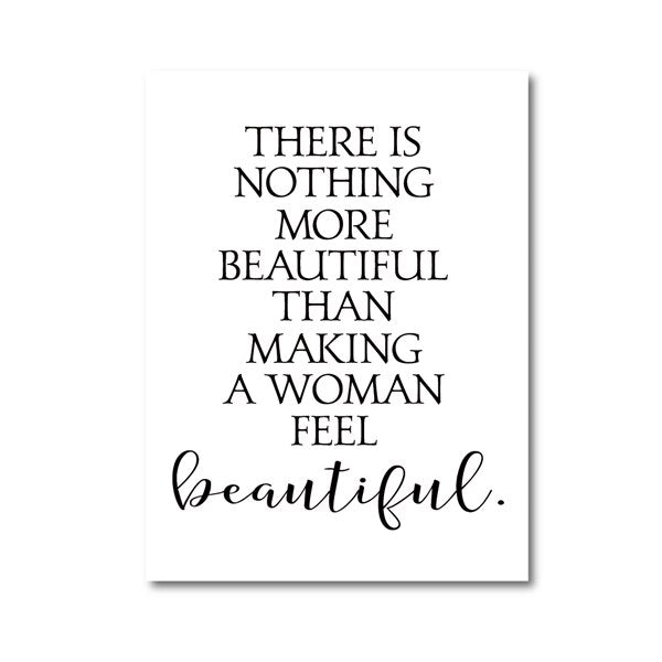 Minimalist Beautiful Quotation Wall Art Poster For Beauty Salon Black White Fine Art Canvas Print Simple Typographic Picture For Girls Bedroom Wall Decor