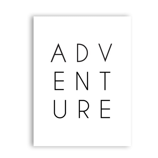 Adventure Poster Wall Art Typographic Word Art Fine Art Canvas Print Minimalist Inspirational Picture For Living Room Nordic Bedroom Wall Decor