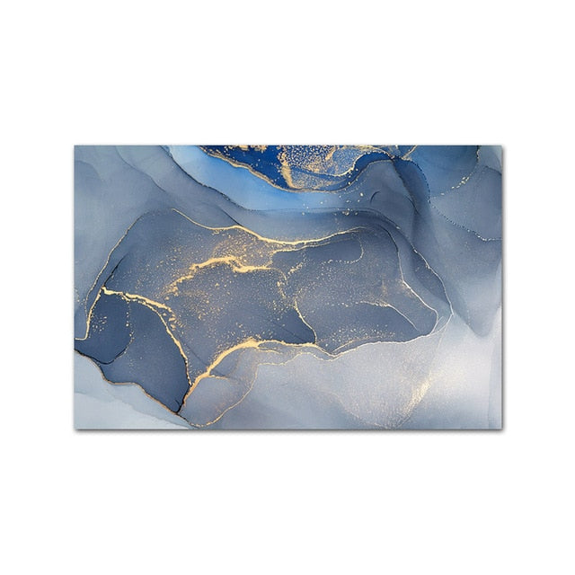 Abstract Blue Gray Marble Wall Art Fine Art Canvas Prints Contemporary Nordic Pictures For Office Or Living Room Bedroom Modern Wall Art Home Decoration