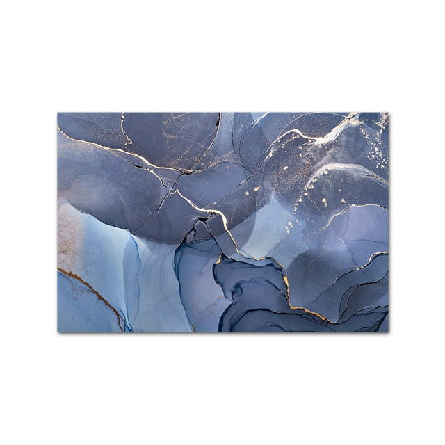 Abstract Blue Gray Marble Wall Art Fine Art Canvas Prints Contemporary Nordic Pictures For Office Or Living Room Bedroom Modern Wall Art Home Decoration