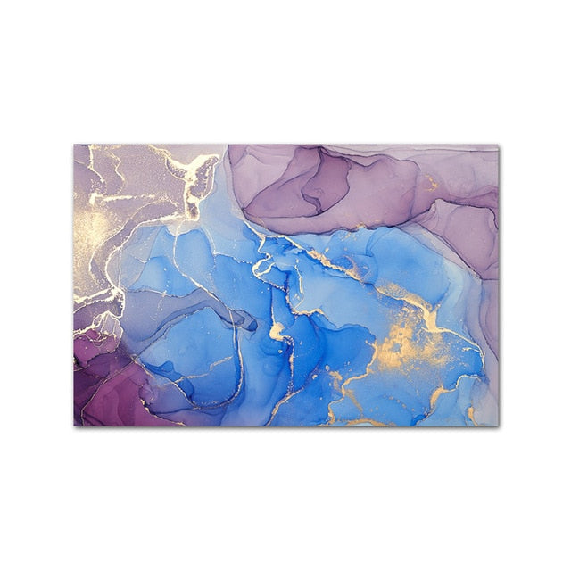 Abstract Blue Gray Marble Wall Art Fine Art Canvas Prints Contemporary Nordic Pictures For Office Or Living Room Bedroom Modern Wall Art Home Decoration