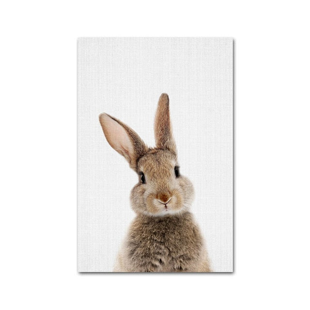 Nursery Wall Art Prints Cute Baby Animals Giraffe Bunny Hedgehog Owl Fox Bear Cub Baby Woodland Animals For Baby's Room Wall Art Decor