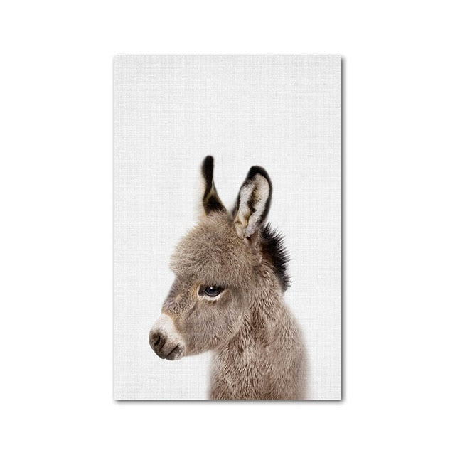Nursery Wall Art Prints Cute Baby Animals Giraffe Bunny Hedgehog Owl Fox Bear Cub Baby Woodland Animals For Baby's Room Wall Art Decor