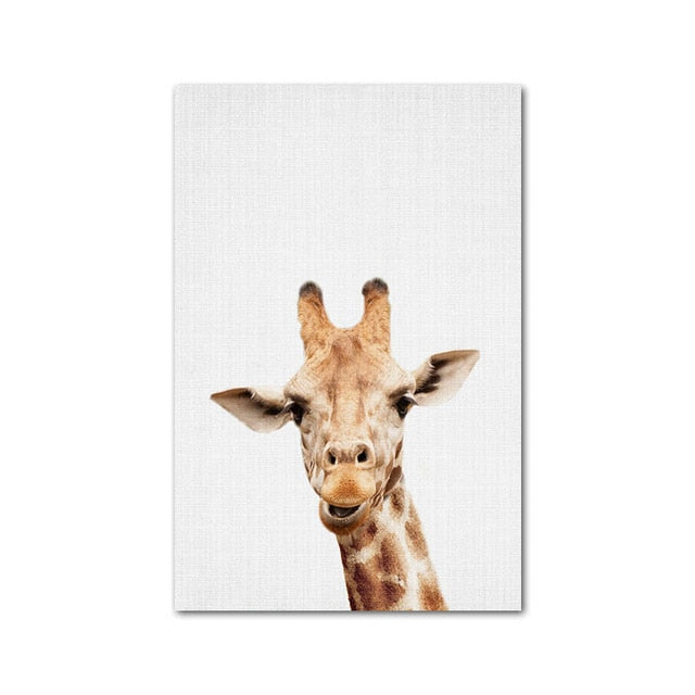 Nursery Wall Art Prints Cute Baby Animals Giraffe Bunny Hedgehog Owl Fox Bear Cub Baby Woodland Animals For Baby's Room Wall Art Decor