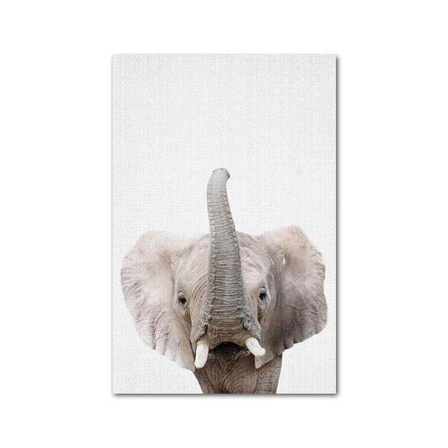 Nursery Wall Art Prints Cute Baby Animals Giraffe Bunny Hedgehog Owl Fox Bear Cub Baby Woodland Animals For Baby's Room Wall Art Decor