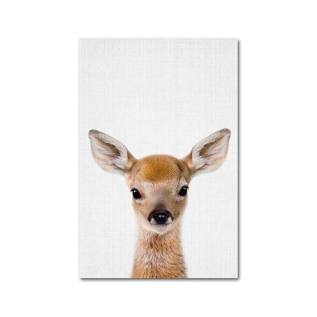 Nursery Wall Art Prints Cute Baby Animals Giraffe Bunny Hedgehog Owl Fox Bear Cub Baby Woodland Animals For Baby's Room Wall Art Decor