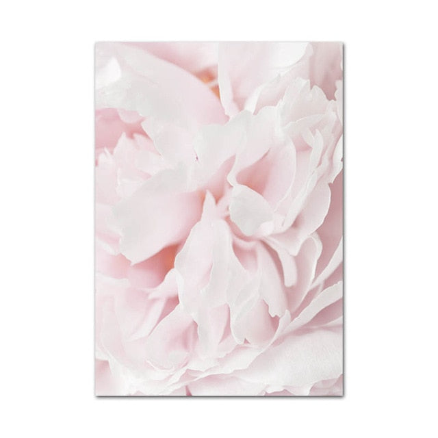 Modern Minimalist Floral Pink Wall Art Fine Art Canvas Prints Nordic Style Botanical Pictures For Scandinavian Design Bedroom Living Room Girls Room Wall Decor