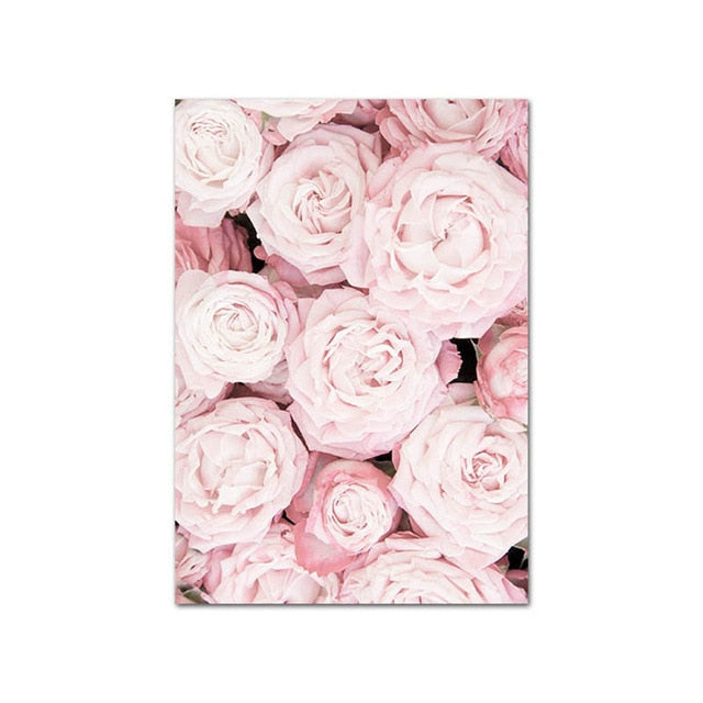 Modern Minimalist Floral Pink Wall Art Fine Art Canvas Prints Nordic Style Botanical Pictures For Scandinavian Design Bedroom Living Room Girls Room Wall Decor