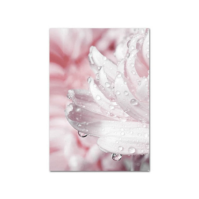 Modern Minimalist Floral Pink Wall Art Fine Art Canvas Prints Nordic Style Botanical Pictures For Scandinavian Design Bedroom Living Room Girls Room Wall Decor