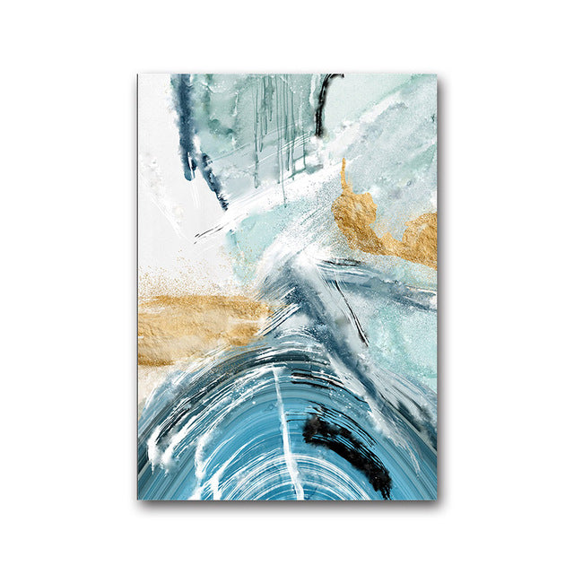 Nordic Abstract Sky Blue Summer Sea Wall Art Fine Art Canvas Prints Contemporary Pictures For Living Room Bedroom Modern Home Office Interior Decor