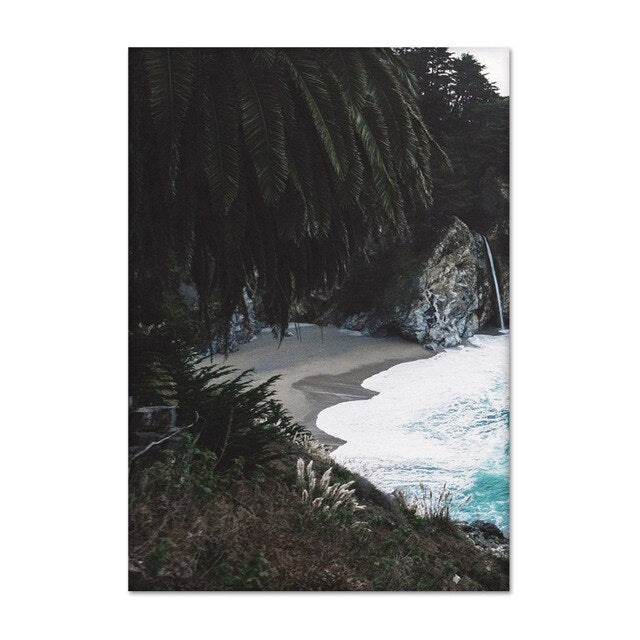 Hidden Cove Tropical Coastal Landscape Wall Art Fine Art Canvas Prints Beachscape Nordic Style Seascape Pictures For Office Living Room Decor