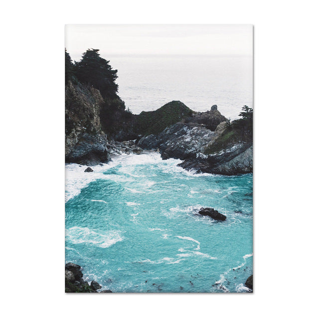 Hidden Cove Tropical Coastal Landscape Wall Art Fine Art Canvas Prints Beachscape Nordic Style Seascape Pictures For Office Living Room Decor