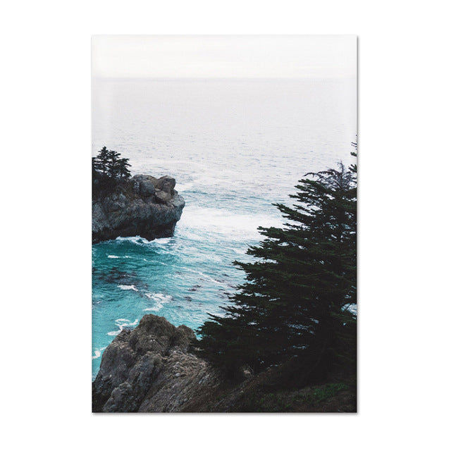 Hidden Cove Tropical Coastal Landscape Wall Art Fine Art Canvas Prints Beachscape Nordic Style Seascape Pictures For Office Living Room Decor