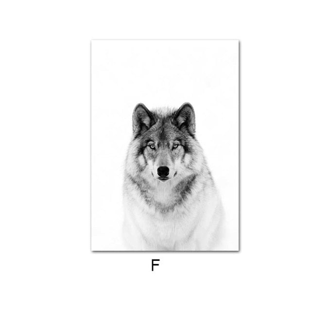Mystical Wolf Mountain Landscape Wall Art Fine Art Canvas Prints Feather Skull Dream Catcher Minimalist Black White Wall Art Nordic Home Decor