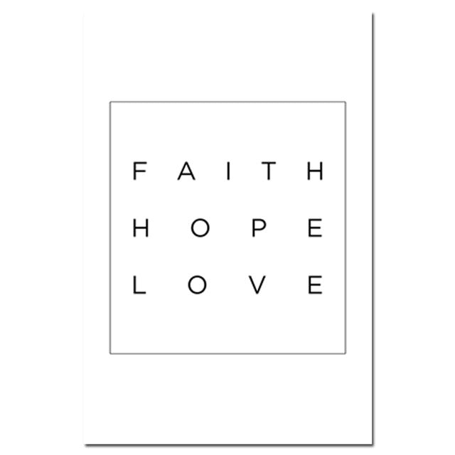 Minimalist Black And White Feathers Home Wall Art Fine Art Canvas Prints Faith Hope Love Quote Nordic Style Pictures For Simple Home Interior Decor