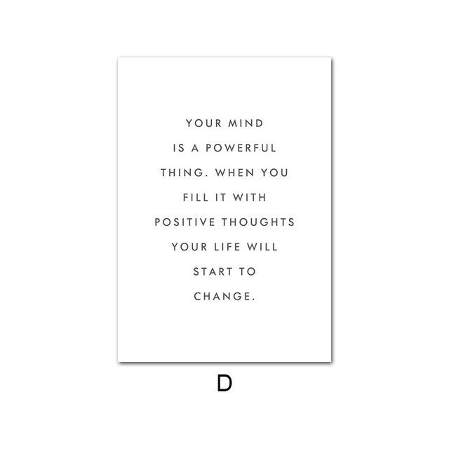 Neutral Colors Nordic Marble Wall Art Daily Mantra Your Mind Is A Powerful Thing Inspirational Posters Fine Art Canvas Prints For Living Room Decor.