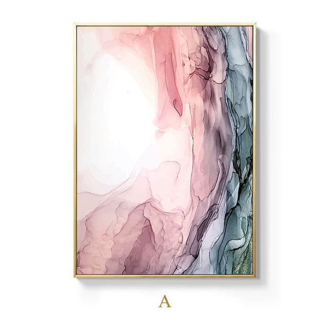 Alien Clouds Abstract Wall Art Colorful Fine Art Canvas Prints Modern Contemporary Nordic Style Marble Effect Pictures For Living Room Bedroom Home Decor