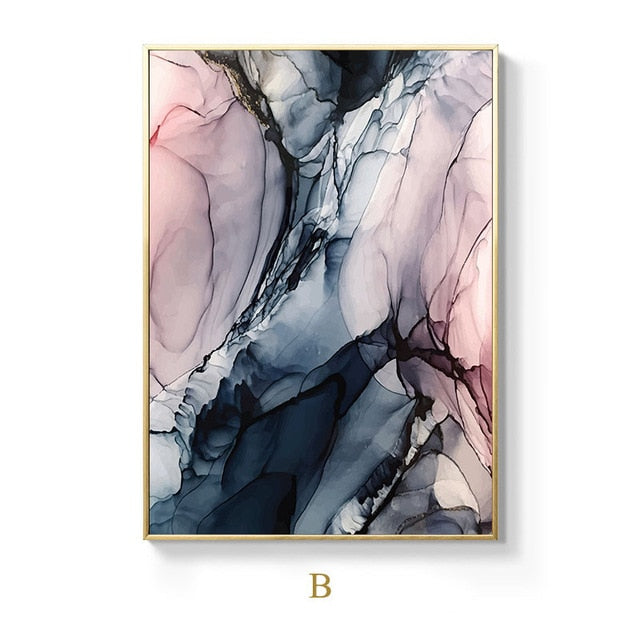 Alien Clouds Abstract Wall Art Colorful Fine Art Canvas Prints Modern Contemporary Nordic Style Marble Effect Pictures For Living Room Bedroom Home Decor
