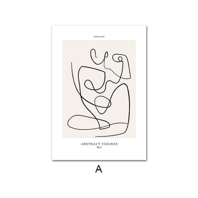 Modern Abstract Minimalist Gallery Line Art Wall Art Pictures Canvas Prints Pictures Of Calm Scandinavian Style Living Room Wall Art Decor