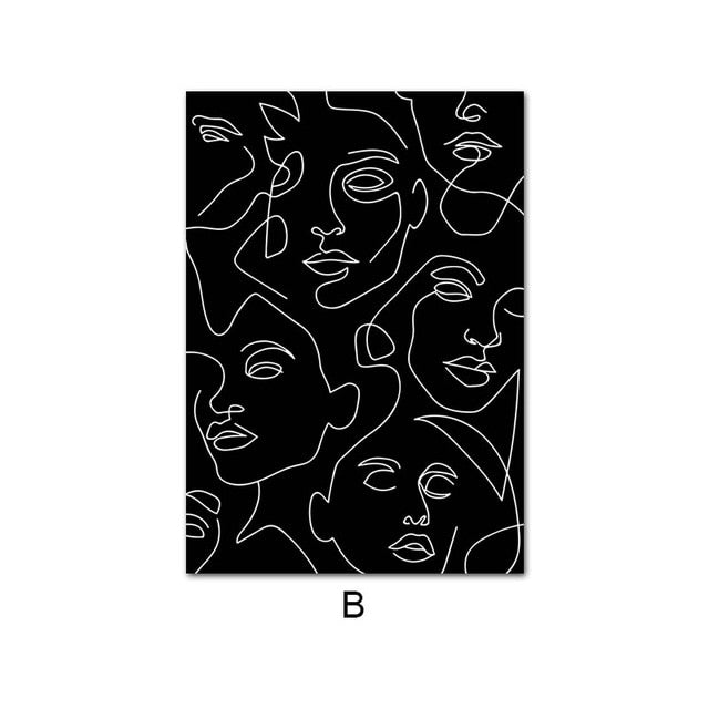 Modern Abstract Minimalist Gallery Line Art Wall Art Pictures Canvas Prints Pictures Of Calm Scandinavian Style Living Room Wall Art Decor