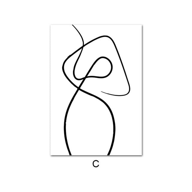 Modern Abstract Minimalist Gallery Line Art Wall Art Pictures Canvas Prints Pictures Of Calm Scandinavian Style Living Room Wall Art Decor