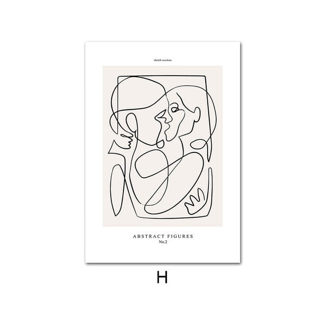 Modern Abstract Minimalist Gallery Line Art Wall Art Pictures Canvas Prints Pictures Of Calm Scandinavian Style Living Room Wall Art Decor