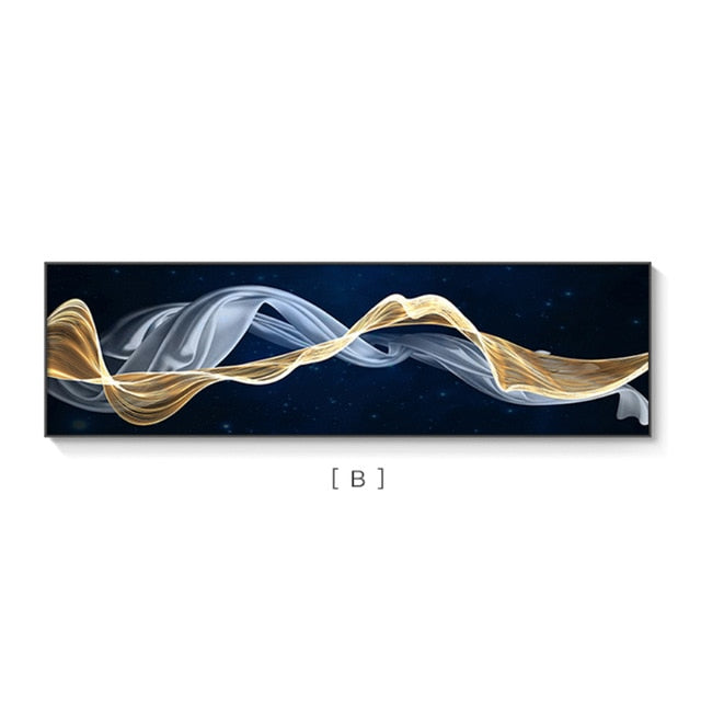 Abstract Flowing Silk Wide Format Wall Art Fine Art Canvas Prints Modern Pictures For Loft Apartment Living Room Above Sofa Wall Art Contemporary Home Decor