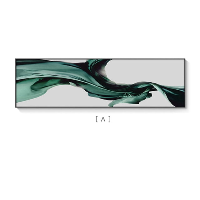 Abstract Flowing Silk Wide Format Wall Art Fine Art Canvas Prints Modern Pictures For Loft Apartment Living Room Above Sofa Wall Art Contemporary Home Decor