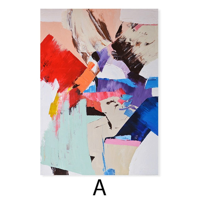 Color Splash Modern Abstract Wall Art Fine Art Canvas Print Colorful Aesthetics Picture For Contemporary Living Room Office Salon Hotel Bedroom Interior Decor