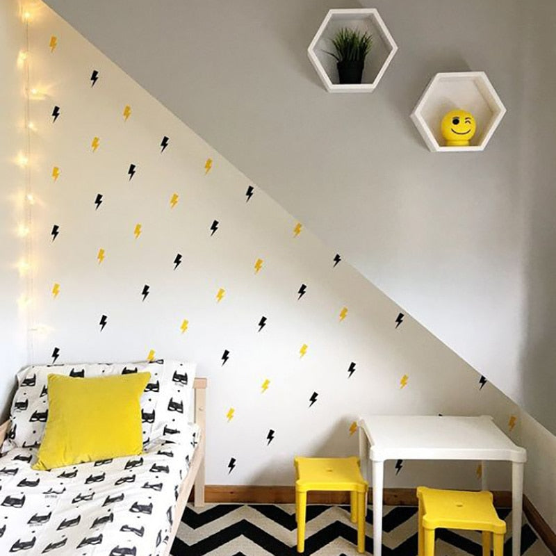 Little Lighting Wall Decals For Kid's Bedroom Removable Self Adhesive Colorful Vinyl Wall Stickers For Boy's Room Nursery Wall Creative DIY Decor