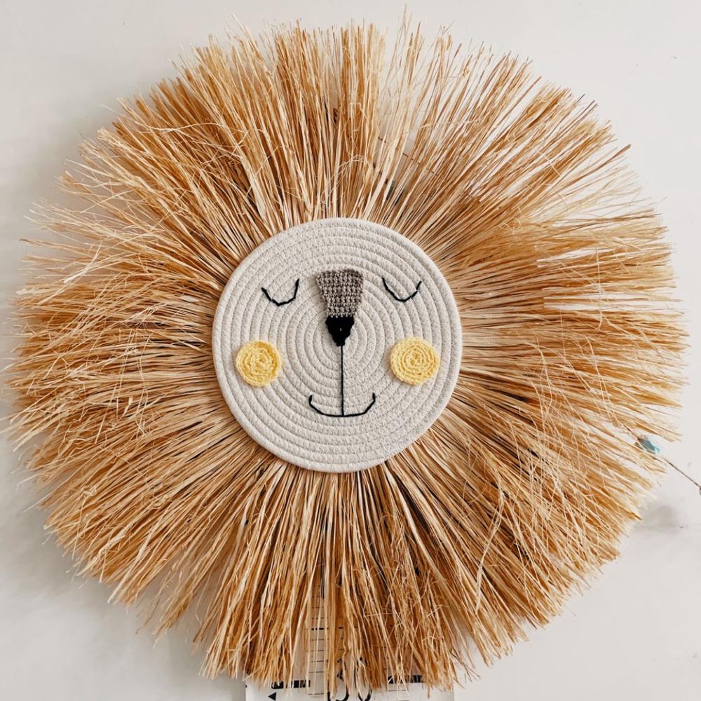 Handmade Nordic Wicker Lion Hanging Wall Decoration Hand Woven Cotton Threads Simple Naturally Inspired Nordic Home Decor From NordicWallArt.com