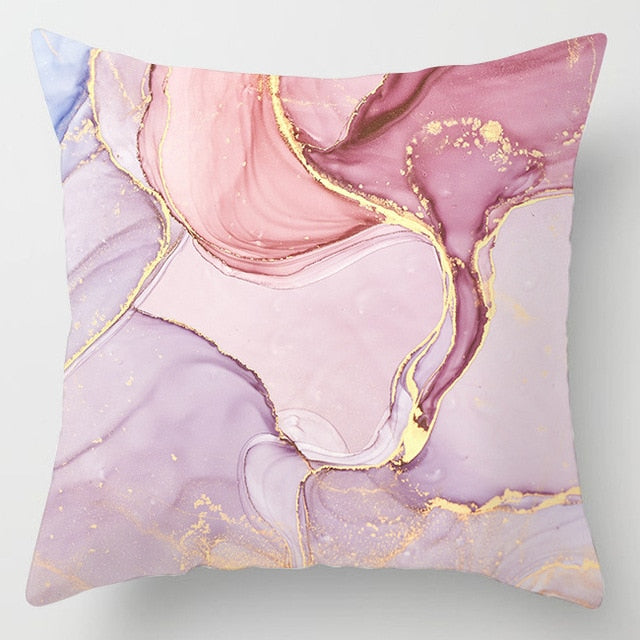 Pink Marble Print 45x45cm Cushion Cover For Sofa Throw Cushions Pillowcase Trendy Pillow Cover Nordic Style Living Room Decor