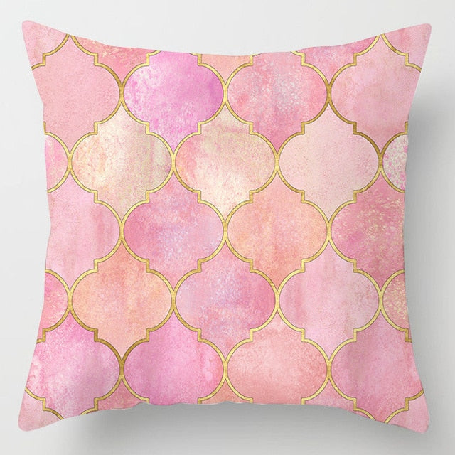 Pink Marble Print 45x45cm Cushion Cover For Sofa Throw Cushions Pillowcase Trendy Pillow Cover Nordic Style Living Room Decor