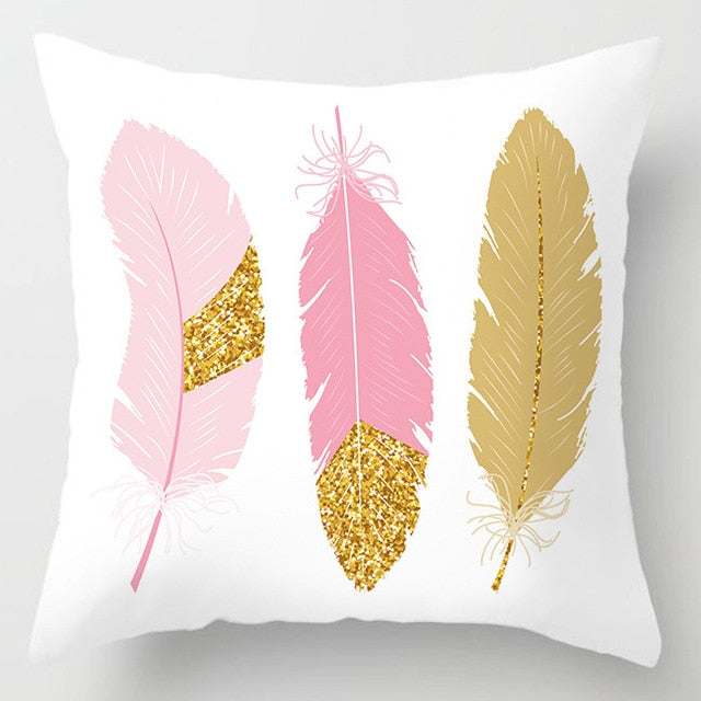 Pink Marble Print 45x45cm Cushion Cover For Sofa Throw Cushions Pillowcase Trendy Pillow Cover Nordic Style Living Room Decor