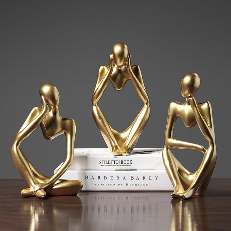 Abstract Thinker Figurines Resin Statue Sculptured Ornamental Characters For Living Room Coffee Table Mantelpiece Art Nordic Home Decor