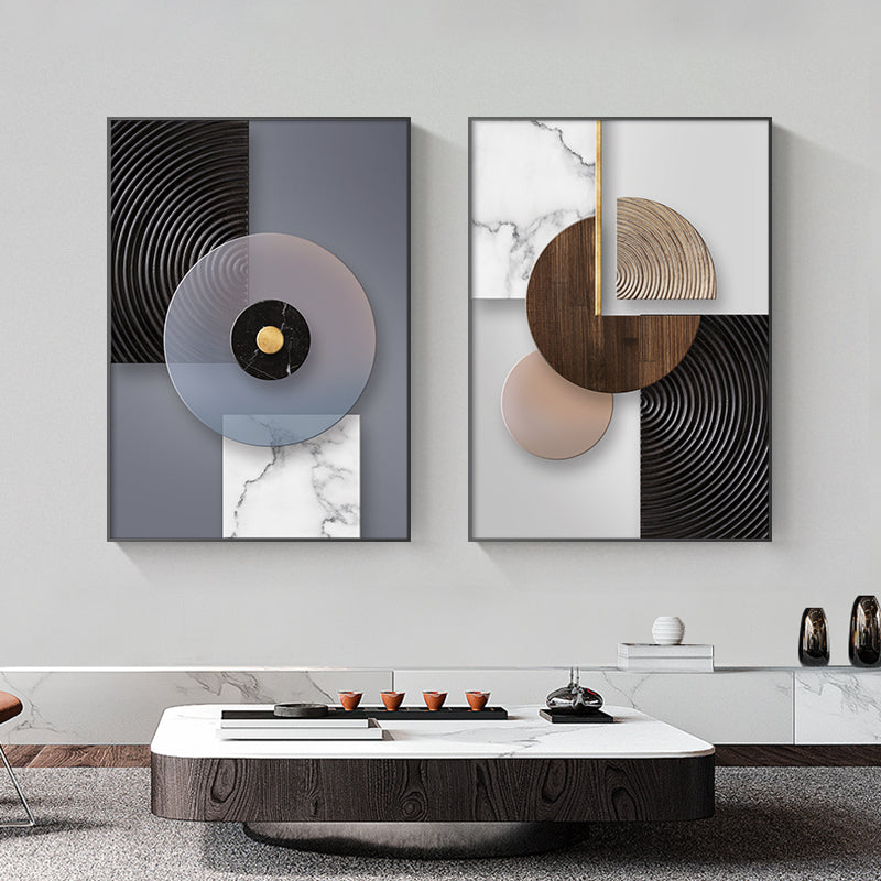 Abstract Textural Geometric Design Wall Art Fine Art Canvas Prints Modern Pictures For Luxury Loft Living Room Dining Room Home Office Art Decor