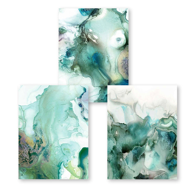 Mint Green Liquid Marble Wall Art Fine Art Canvas Prints Modern Abstract Pictures For Living Room Dining Room Scandinavian Home Interior Art Decor