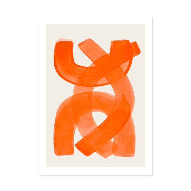 Bright Orange Abstraction Square Wall Art Fine Art Canvas Prints Minimalist Contemporary Picture For Office Interior Living Room Modern Home Decor