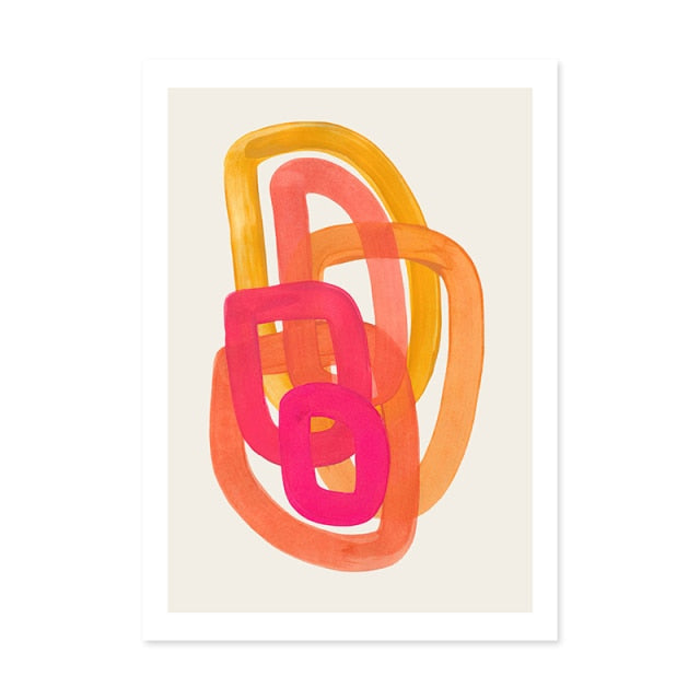 Bright Orange Abstraction Square Wall Art Fine Art Canvas Prints Minimalist Contemporary Picture For Office Interior Living Room Modern Home Decor