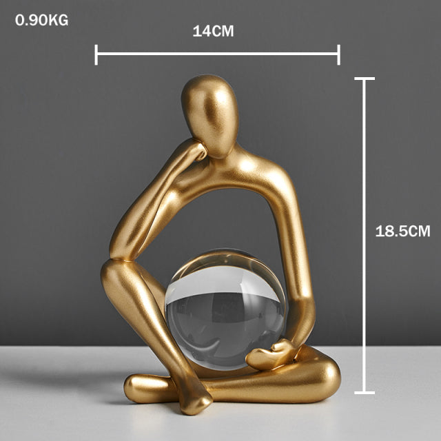 Reading Men Abstract Statues Miniature Figurines Resin Sculpture Decorative Ornaments For Living Room Coffee Table Mantlepiece Nordic Home Decor