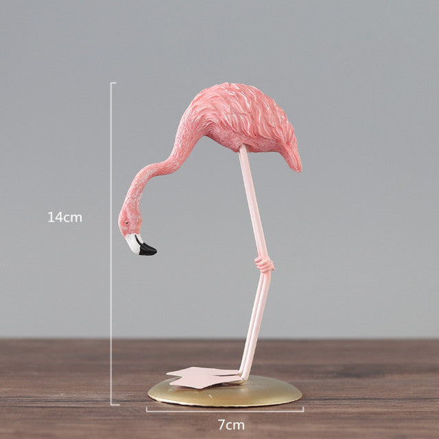 Pink Flamingo Decorative Ornaments Figurines For Living Room Coffee Table Windowsill Mantelpiece Bedroom Dressing Table Nordic Home Decor