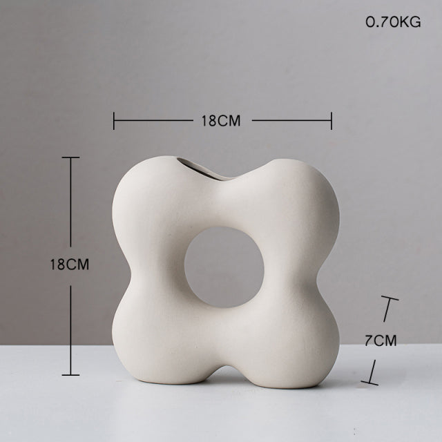 Abstract Nordic Art Vase Neutral Color Modern Minimalist Contemporary Decoration For Living Room Dining Room Scandinavian Interior Decor