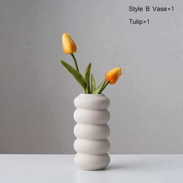 Abstract Nordic Art Vase Neutral Color Modern Minimalist Contemporary Decoration For Living Room Dining Room Scandinavian Interior Decor
