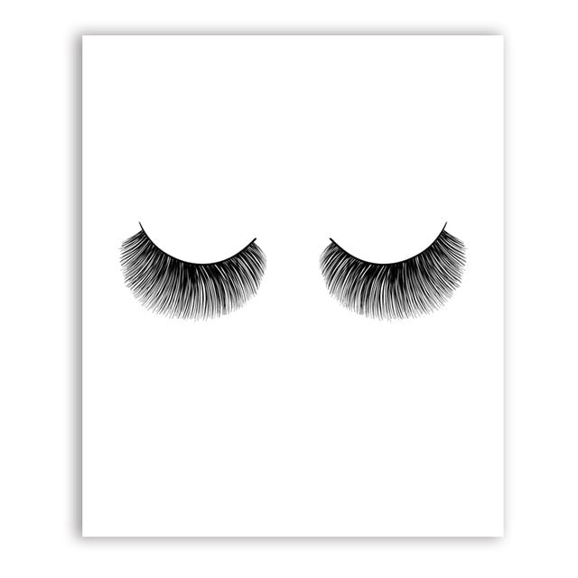 Black and White Eyelashes Fashionable Posters Minimalist Simple Fine Art Canvas Prints Nordic Style Wall Art For Modern Home Interior Decor