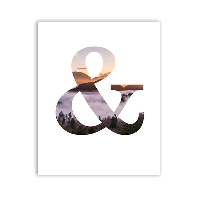 Colorful Ampersand Wall Art Symbol Nordic Minimalist Letter Art Fine Art Canvas Prints Pictures For Modern Home Or Office Interior Decoration