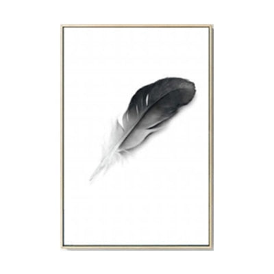 Abstract Landscape Birds Feather Minimalist Nordic Fine Art Canvas Prints Black White White Photographic Art For Modern Home Office Decor