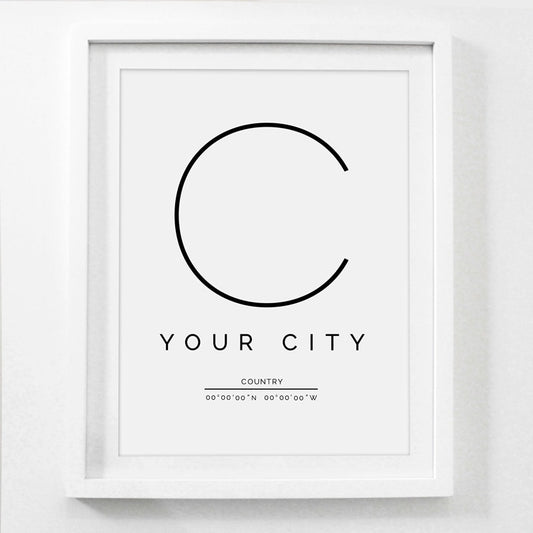 City Poster Customized For Your City Nordic Style Minimalist Wall Art Fine Art Canvas Prints Black And White City Name Print Pictures For Home Office Decor