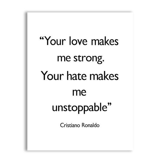 Cristiano Ronaldo Quotes Wall Art Posters Dreams Are Not What You See In Your Sleep Minimalist Black & White Fine Art Canvas Prints Inspirational Quotes Posters