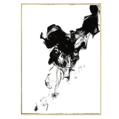 Abstract Black Ink Canvas Poster Water Art Black and White Paintings Modern Photographic Prints For Offices Salons and Modern Home Decor