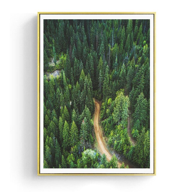 Minimalist Nature Green Forest Wilderness Wall Art Geometric Humming Bird Fine Art Canvas Prints Nordic Style Pictures For Modern Home Decor